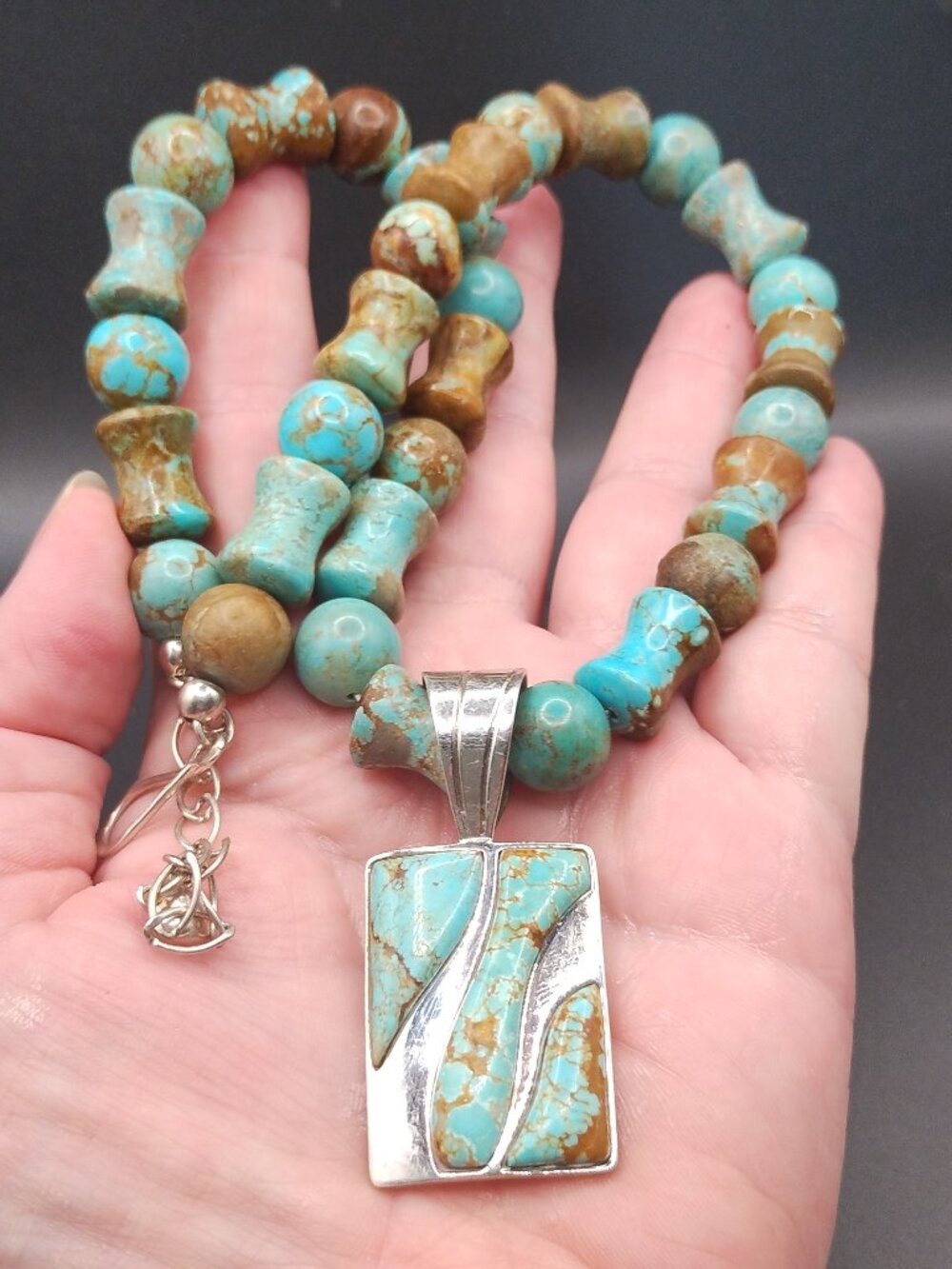 Jay King DTR Turquoise necklace and pendant set 925 Sterling Silver - Picture 2 of 7